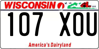WI license plate 107XOU