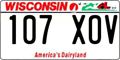 WI license plate 107XOV