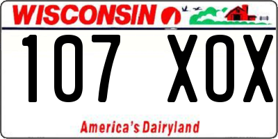 WI license plate 107XOX