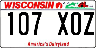 WI license plate 107XOZ