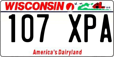 WI license plate 107XPA
