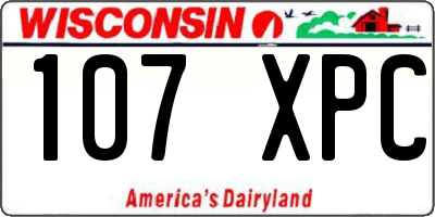 WI license plate 107XPC