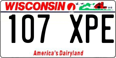 WI license plate 107XPE
