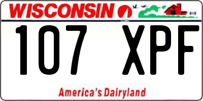 WI license plate 107XPF