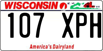 WI license plate 107XPH