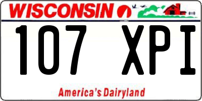 WI license plate 107XPI
