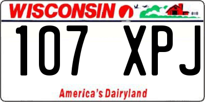 WI license plate 107XPJ