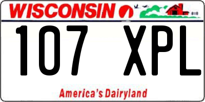 WI license plate 107XPL