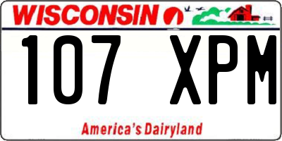 WI license plate 107XPM