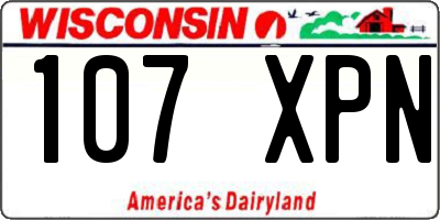 WI license plate 107XPN