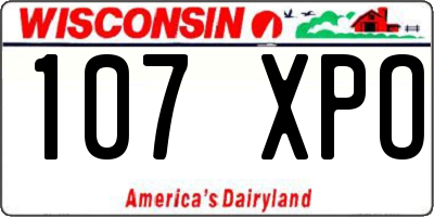 WI license plate 107XPO