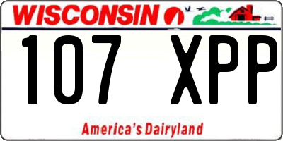 WI license plate 107XPP