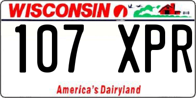 WI license plate 107XPR