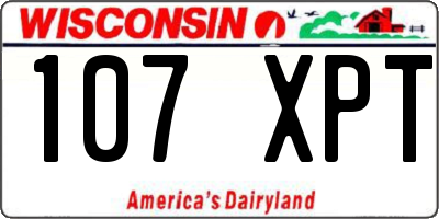 WI license plate 107XPT