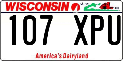 WI license plate 107XPU
