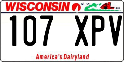 WI license plate 107XPV