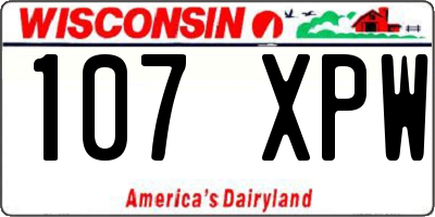 WI license plate 107XPW