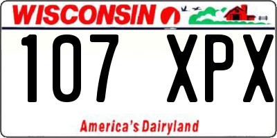 WI license plate 107XPX