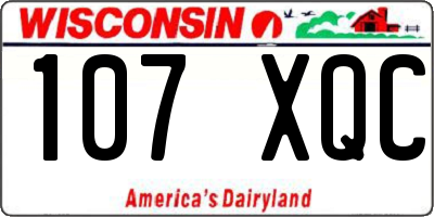 WI license plate 107XQC