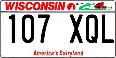 WI license plate 107XQL