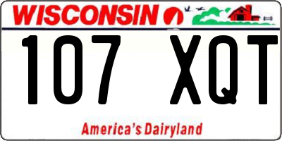 WI license plate 107XQT