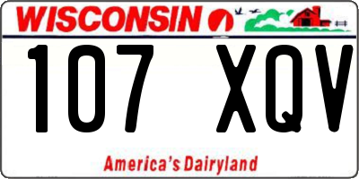 WI license plate 107XQV