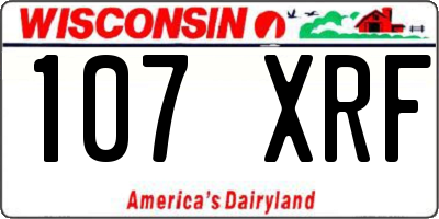 WI license plate 107XRF