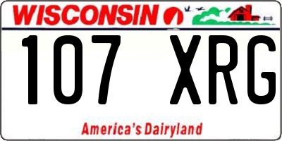 WI license plate 107XRG
