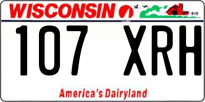 WI license plate 107XRH