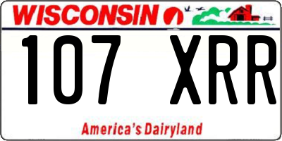WI license plate 107XRR
