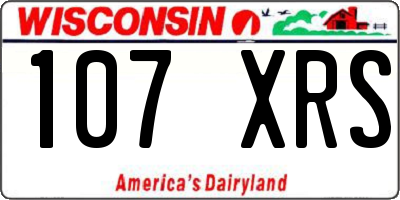 WI license plate 107XRS