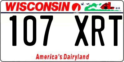 WI license plate 107XRT