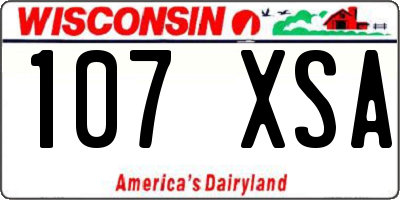 WI license plate 107XSA