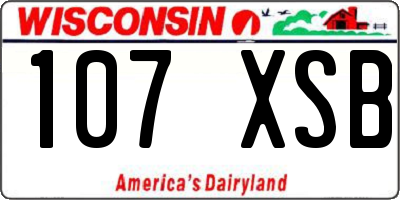 WI license plate 107XSB