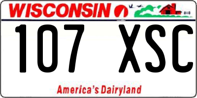 WI license plate 107XSC
