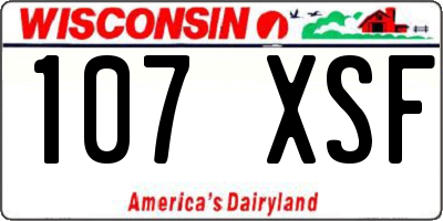WI license plate 107XSF
