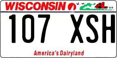 WI license plate 107XSH