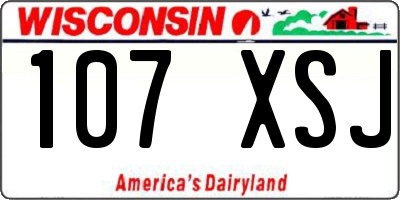WI license plate 107XSJ