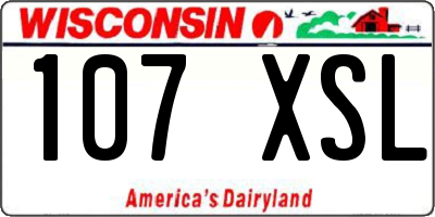 WI license plate 107XSL