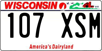 WI license plate 107XSM