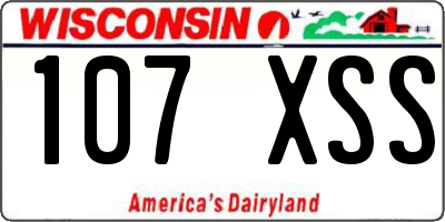 WI license plate 107XSS