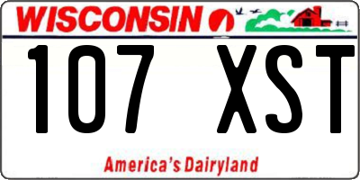 WI license plate 107XST