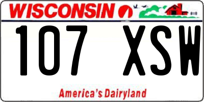WI license plate 107XSW