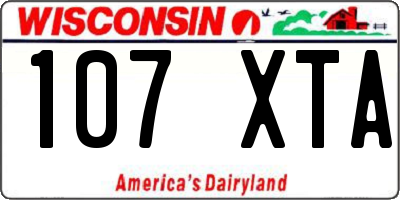 WI license plate 107XTA