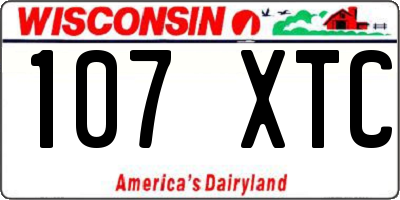 WI license plate 107XTC