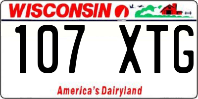 WI license plate 107XTG