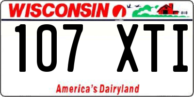 WI license plate 107XTI