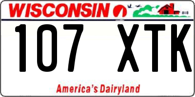 WI license plate 107XTK