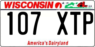 WI license plate 107XTP