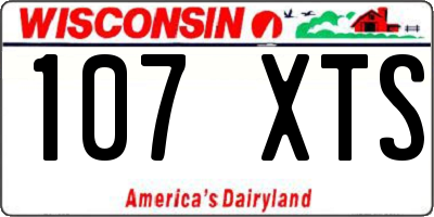 WI license plate 107XTS